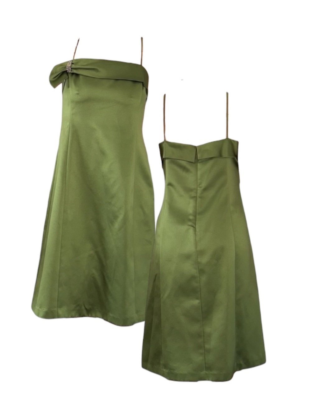 Elegant Green Bow Dress